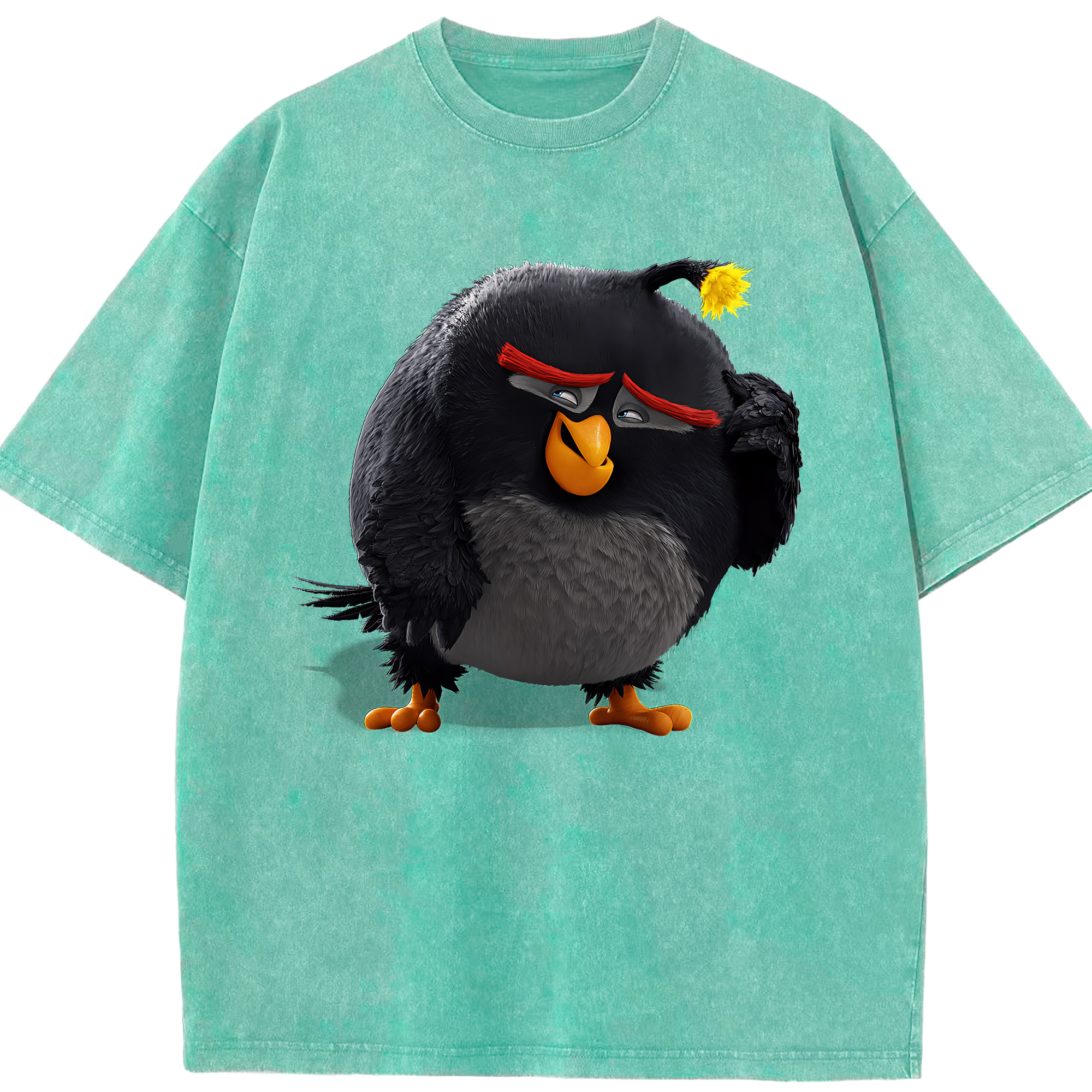 （画像用） Angry Birds アングリーバード 綿100% ヴィンテージ風 半袖Tシャツ（フロントプリント）